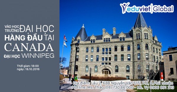 Du học Canada cùng trường hàng đầu tại tỉnh Bang Manitoba Winnipeg University