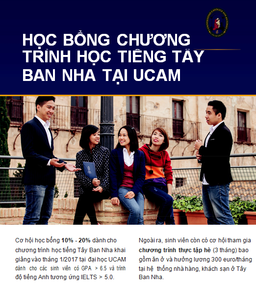 Học bổng Đại học UCAM cho Kì nhập học tháng 2/2017